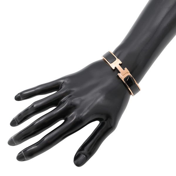 エルメス ブレスレット クリックH クリッククラックPM ブラック/ピンクゴールド金具 HERMES アクセサリー 黒