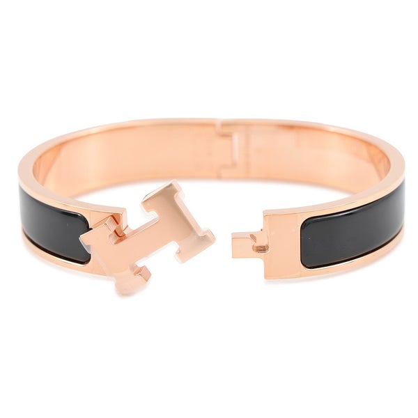 エルメス ブレスレット クリックH クリッククラックPM ブラック/ピンクゴールド金具 HERMES アクセサリー 黒