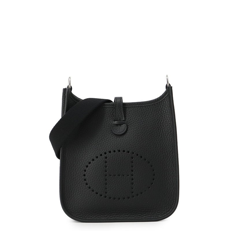 エルメス ショルダーバッグ エブリンTPM 111cm ブラック/シルバー金具 トリヨンクレマンス K刻印 HERMES Evelyne 黒