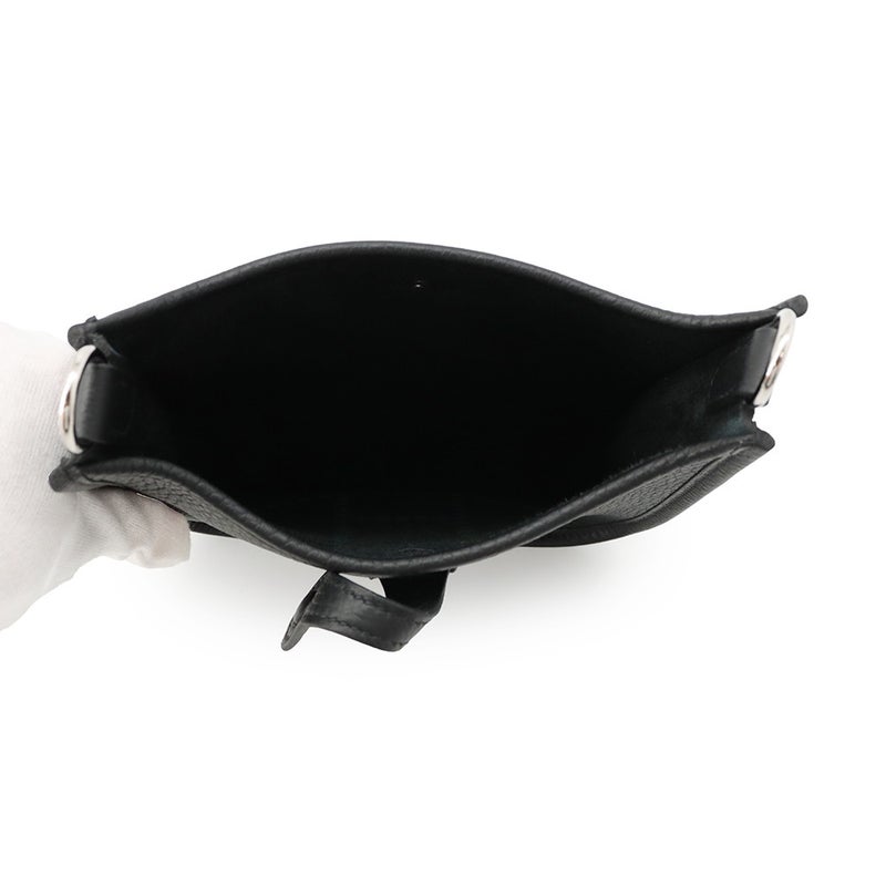 エルメス ショルダーバッグ エブリンTPM 111cm ブラック/シルバー金具 トリヨンクレマンス K刻印 HERMES Evelyne 黒