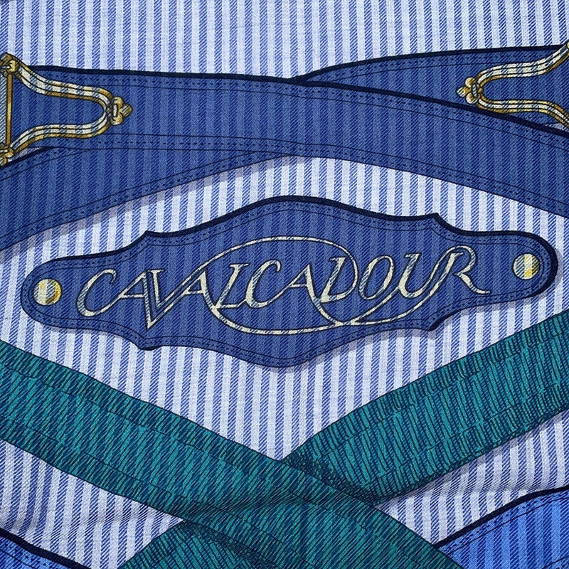 エルメス スカーフ カレ140 カレジェアン カヴァルカドュール レイユール Cavalcadour Rayure HERMES カシミヤ シルク 20221年春夏