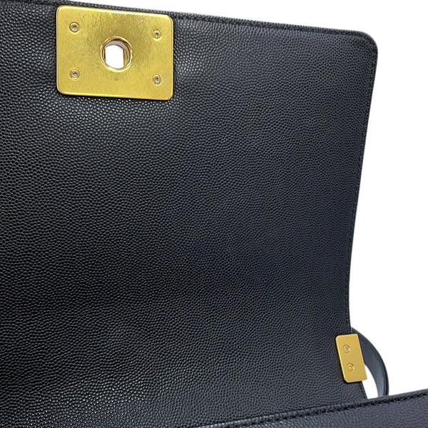 シャネル チェーンショルダーバッグ ココマーク ボーイシャネル キャビアスキン A67086 CHANEL 黒