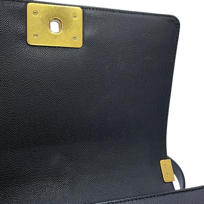 シャネル チェーンショルダーバッグ ココマーク ボーイシャネル キャビアスキン A67086 CHANEL 黒
