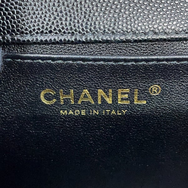 シャネル チェーンショルダーバッグ ココマーク ボーイシャネル キャビアスキン A67086 CHANEL 黒