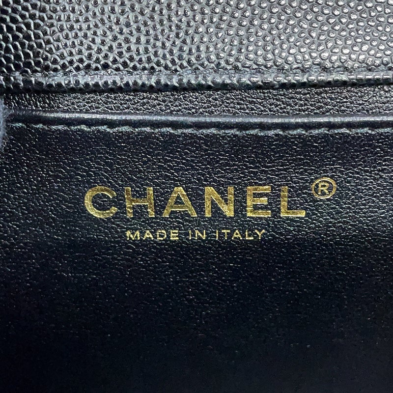 シャネル チェーンショルダーバッグ ココマーク ボーイシャネル キャビアスキン A67086 CHANEL 黒
