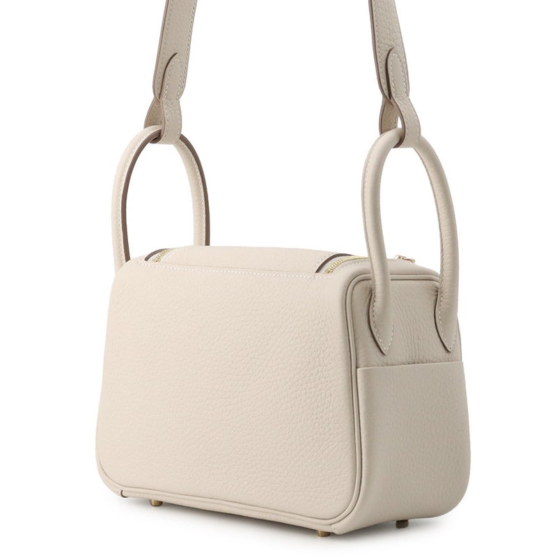 エルメス ハンドバッグ リンディ ミニ クレ/ゴールド金具 トリヨンクレマンス G刻印 HERMES 2wayショルダーバッグ
