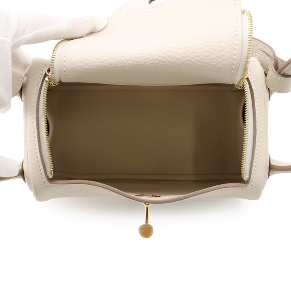 エルメス ハンドバッグ リンディ ミニ クレ/ゴールド金具 トリヨンクレマンス G刻印 HERMES 2wayショルダーバッグ