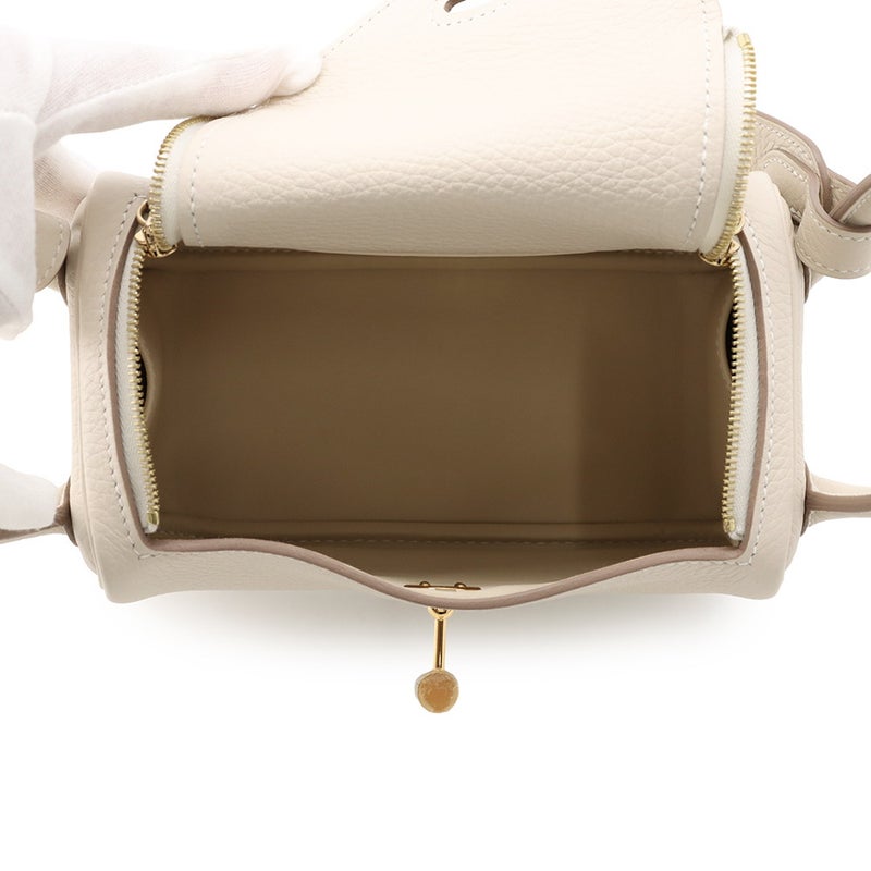 エルメス ハンドバッグ リンディ ミニ クレ/ゴールド金具 トリヨンクレマンス G刻印 HERMES 2wayショルダーバッグ