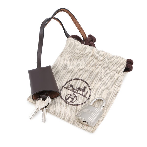 エルメス エールバッグジップPM エトゥープ/エベンヌ/シルバー金具 トワルオフィシエ/ヴァッシュハンター D刻印 HERMES