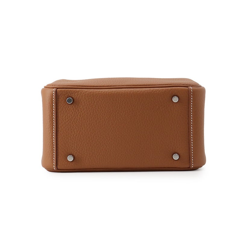 エルメス ハンドバッグ リンディ ミニ ゴールド/シルバー金具 トリヨンクレマンス G刻印 HERMES 2way