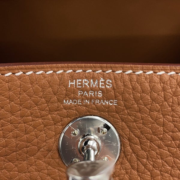 エルメス ハンドバッグ リンディ ミニ ゴールド/シルバー金具 トリヨンクレマンス G刻印 HERMES 2way