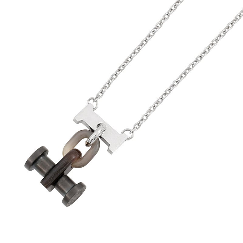 エルメス ネックレス モビール H バッファローホーン HERMES 黒