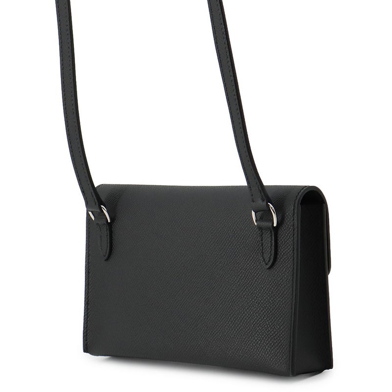 エルメス ショルダーウォレット ナップ トゥーゴー ブラック/シルバー金具/ラッカー金具 エプソン G刻印 財布 黒
