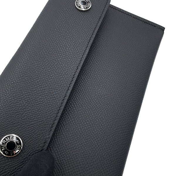エルメス ショルダーウォレット ナップ トゥーゴー ブラック/シルバー金具/ラッカー金具 エプソン G刻印 財布 黒