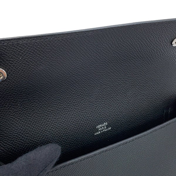 エルメス ショルダーウォレット ナップ トゥーゴー ブラック/シルバー金具/ラッカー金具 エプソン G刻印 財布 黒