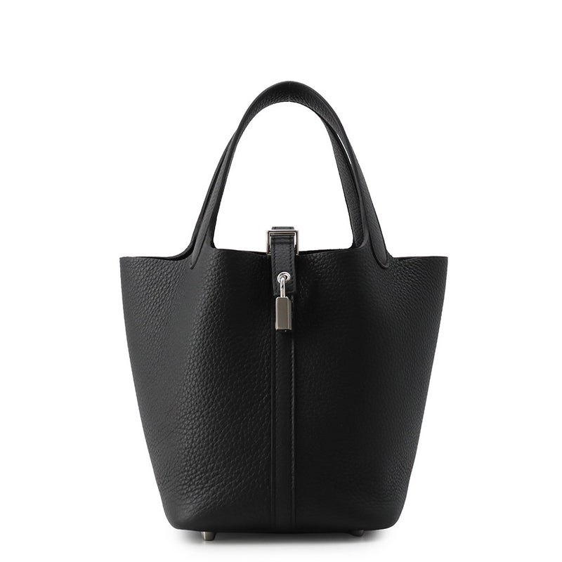 エルメス ハンドバッグ ピコタンロックPM ブラック/シルバー金具 トリヨンクレマンス G刻印 HERMES 黒