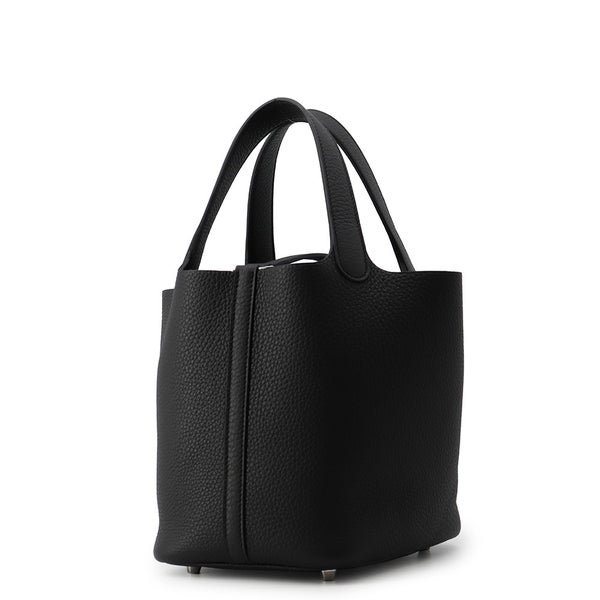 エルメス ハンドバッグ ピコタンロックPM ブラック/シルバー金具 トリヨンクレマンス G刻印 HERMES 黒