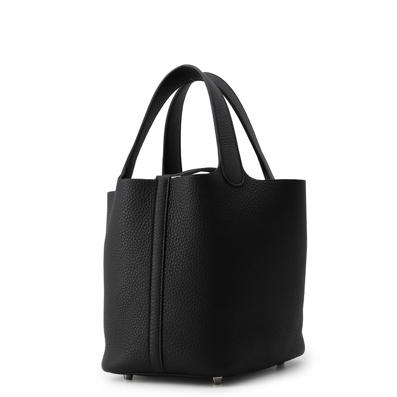 エルメス ハンドバッグ ピコタンロックPM ブラック/シルバー金具 トリヨンクレマンス G刻印 HERMES 黒