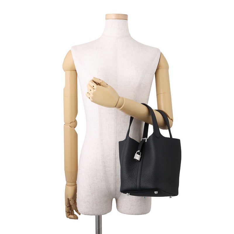 エルメス ハンドバッグ ピコタンロックPM ブラック/シルバー金具 トリヨンクレマンス G刻印 HERMES 黒
