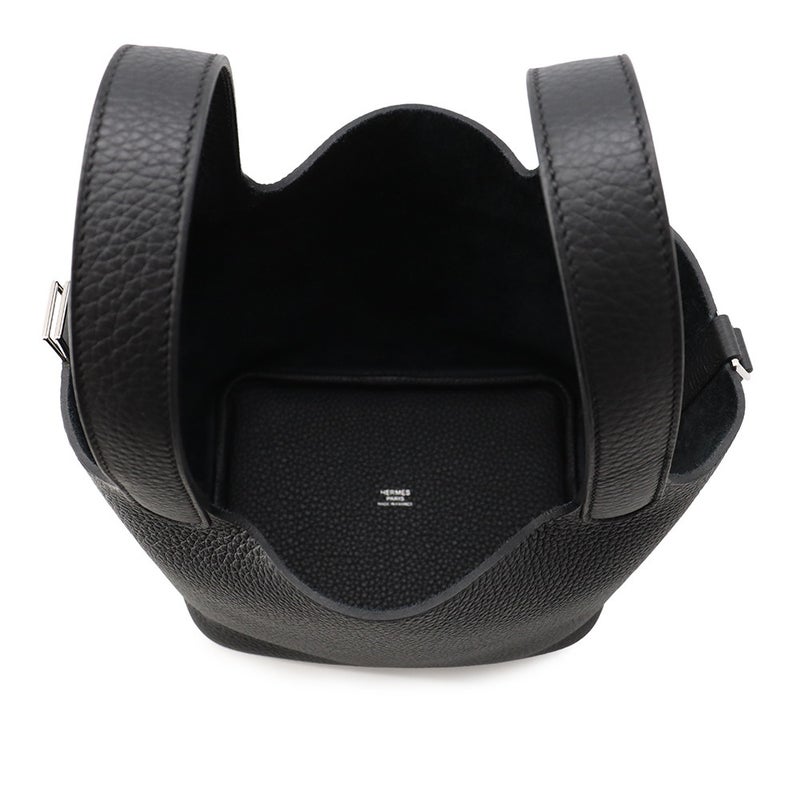 エルメス ハンドバッグ ピコタンロックPM ブラック/シルバー金具 トリヨンクレマンス G刻印 HERMES 黒