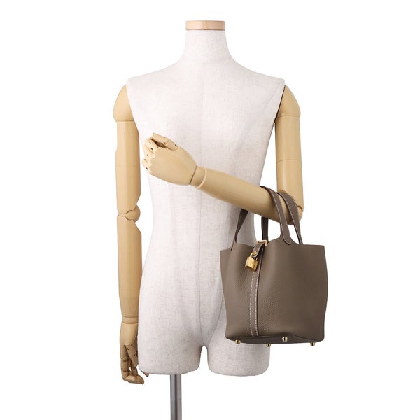 エルメス ハンドバッグ ピコタンロックPM エトゥープ/エトゥープ金具 トリヨンクレマンス G刻印 HERMES