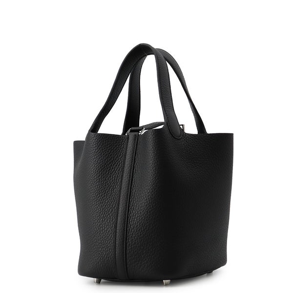 エルメス ハンドバッグ ピコタンロックPM ブラック/シルバー金具 トリヨンクレマンス G刻印 HERMES 黒
