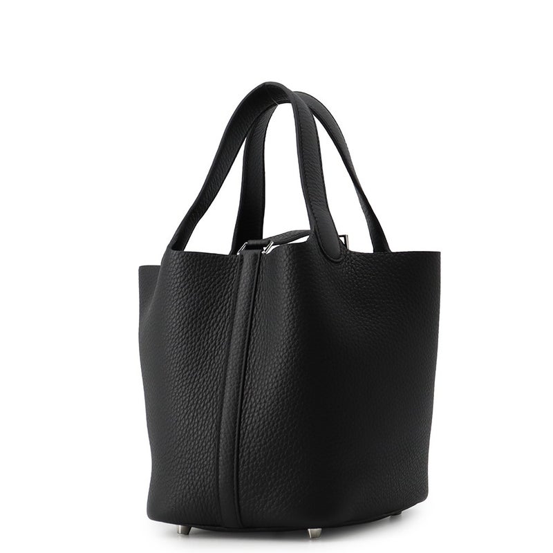 エルメス ハンドバッグ ピコタンロックPM ブラック/シルバー金具 トリヨンクレマンス G刻印 HERMES 黒