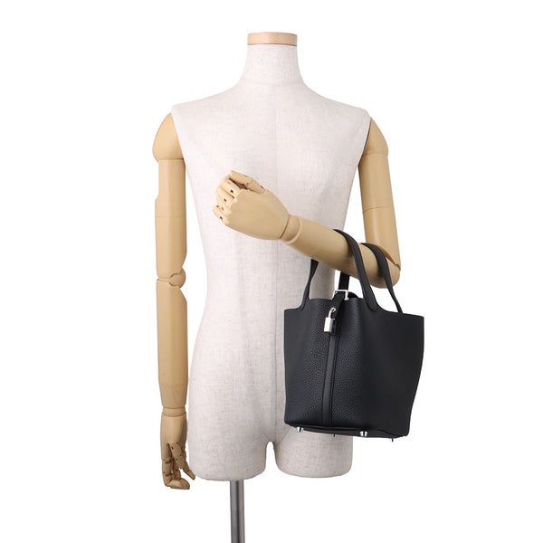 エルメス ハンドバッグ ピコタンロックPM ブラック/シルバー金具 トリヨンクレマンス G刻印 HERMES 黒