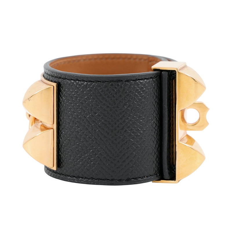 エルメス ブレスレット コリエ・ド・シアン ブラック/ゴールド金具 エプソン/スイフト X刻印 サイズXS HERMES