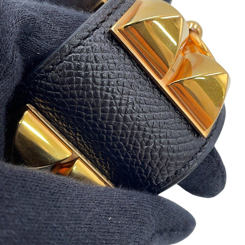エルメス ブレスレット コリエ・ド・シアン ブラック/ゴールド金具 エプソン/スイフト X刻印 サイズXS HERMES
