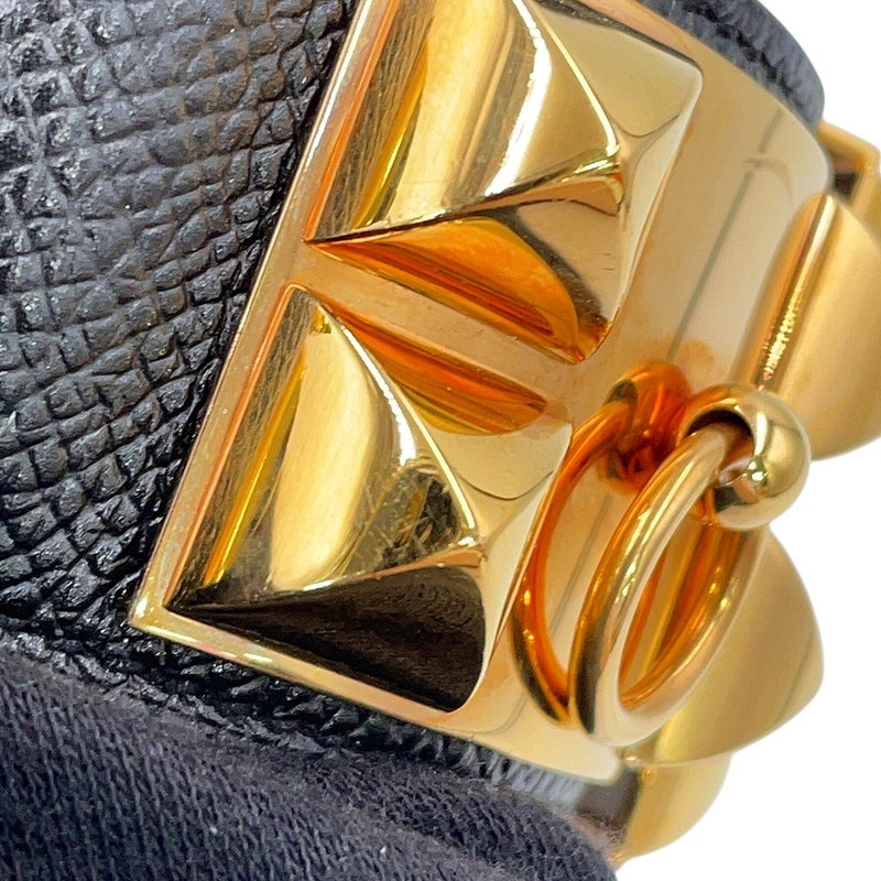 エルメス ブレスレット コリエ・ド・シアン ブラック/ゴールド金具 エプソン/スイフト X刻印 サイズXS HERMES
