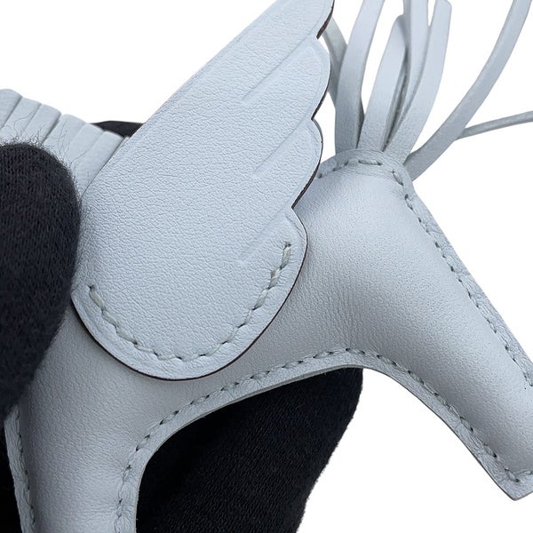 エルメス バッグチャーム ロデオPM ペガサス ブルーブリュム ラムスキン W刻印 HERMES