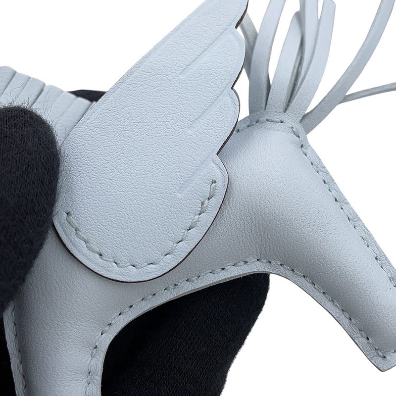 エルメス バッグチャーム ロデオPM ペガサス ブルーブリュム ラムスキン W刻印 HERMES