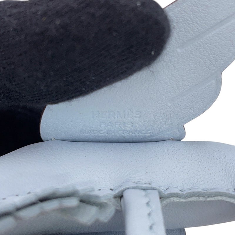 エルメス バッグチャーム ロデオPM ペガサス ブルーブリュム ラムスキン W刻印 HERMES