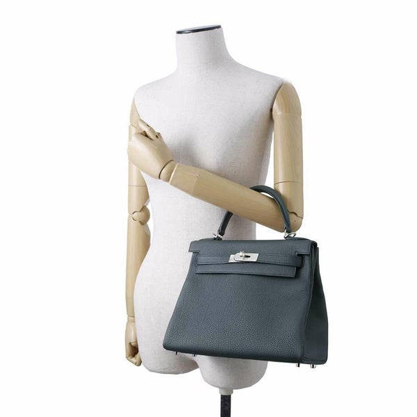 エルメス ハンドバッグ ケリー28 内縫い グリスミスティ/シルバー金具 トゴ W刻印 HERMES 2way