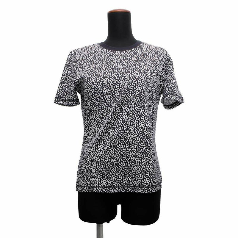 エルメス 半袖Ｔシャツ マイクロ ナウサ・シェーヌ Naoussa Chaine コットン レディースサイズ40 HERMES