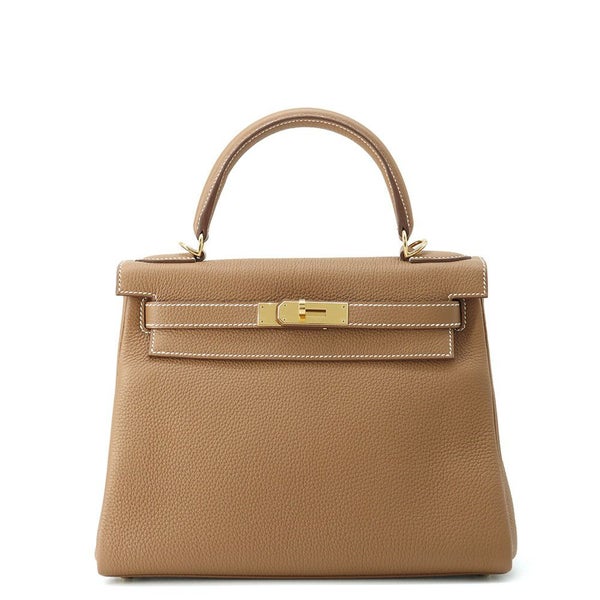 エルメス ハンドバッグ ケリー28 内縫い ゴールド/ゴールド金具 トゴ U刻印 2wayショルダー