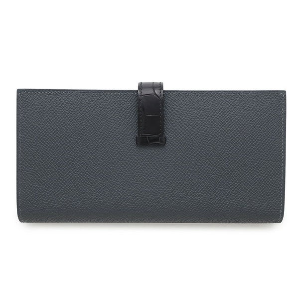 エルメス 長財布 ベアンスフレ タッチ グリミスティ/ブラック/ゴールド金具 エプソン/アリゲーターマット K刻印