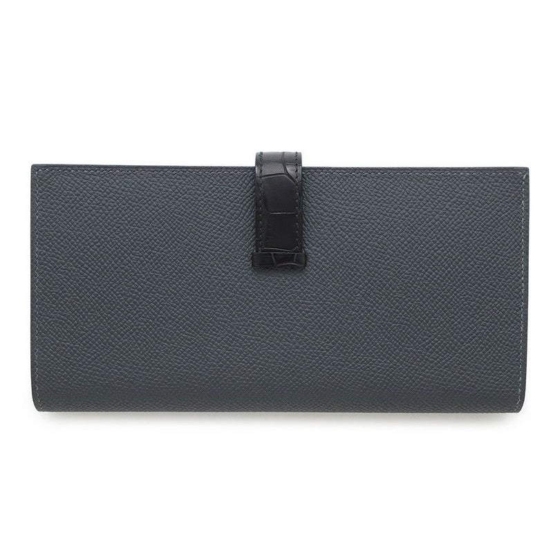 エルメス 長財布 ベアンスフレ タッチ グリミスティ/ブラック/ゴールド金具 エプソン/アリゲーターマット K刻印