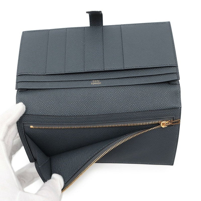 エルメス 長財布 ベアンスフレ タッチ グリミスティ/ブラック/ゴールド金具 エプソン/アリゲーターマット K刻印