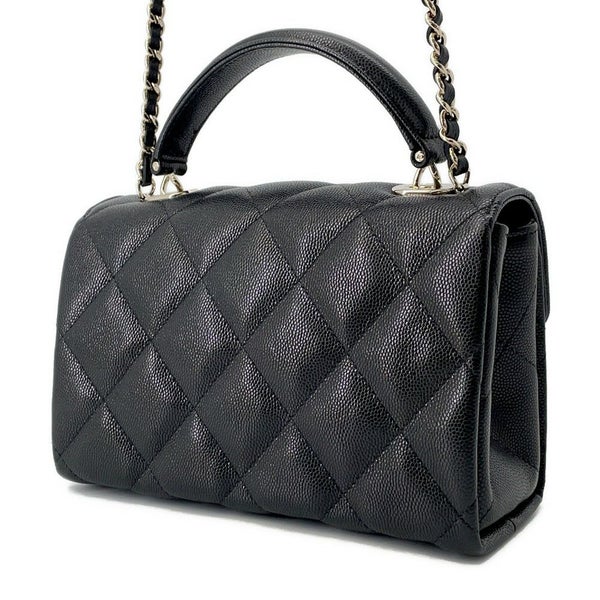 シャネル ハンドバッグ マトラッセ トップハンドル キャビアスキン AP4568 CHANEL 2way 黒