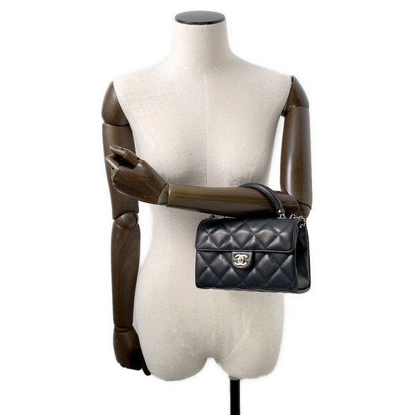 シャネル ハンドバッグ マトラッセ トップハンドル キャビアスキン AP4568 CHANEL 2way 黒