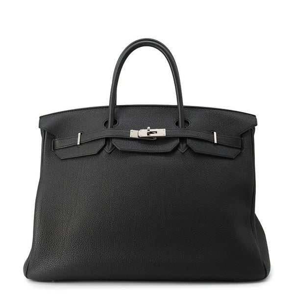 エルメス バーキン40 ブラック/シルバー金具 トゴ D刻印 HERMES Birkin ハンドバッグ 黒