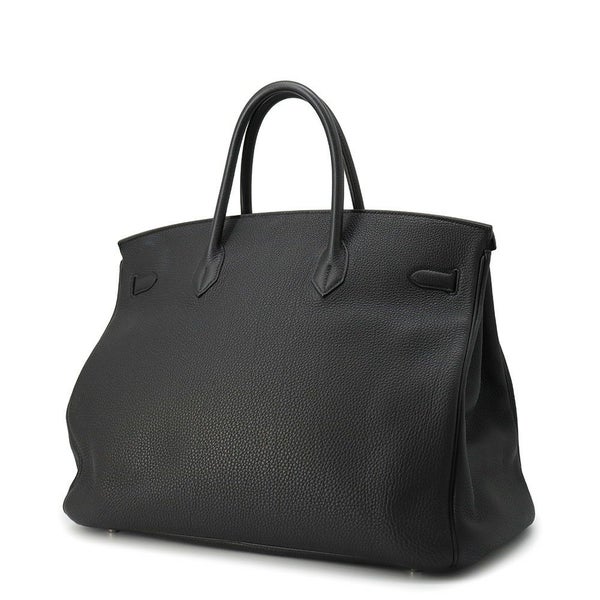 エルメス バーキン40 ブラック/シルバー金具 トゴ D刻印 HERMES Birkin ハンドバッグ 黒