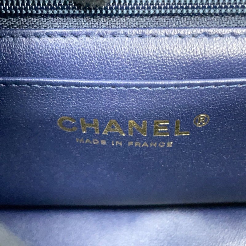 シャネル チェーンショルダーバッグ マトラッセ ココマーク トップハンドル ミニフラップ ラムスキン AS2431 CHANEL バイカラー