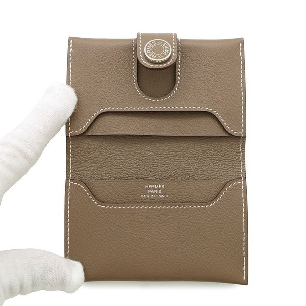 エルメス カードケース RMS RMS エトゥープ/シルバー金具 エバーカラー K刻印 HERMES 名刺入れ