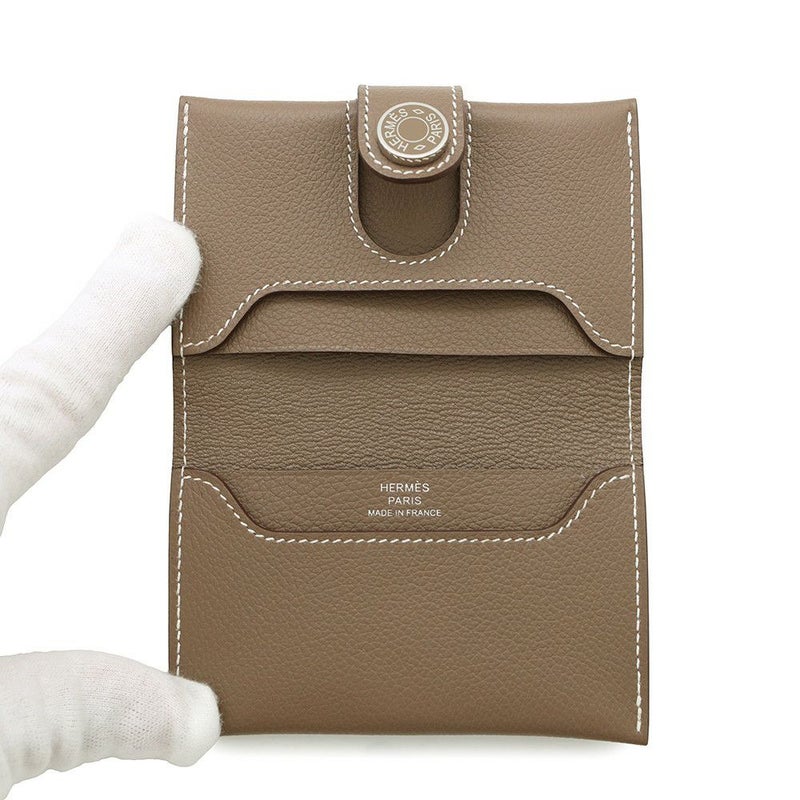 エルメス カードケース RMS RMS エトゥープ/シルバー金具 エバーカラー K刻印 HERMES 名刺入れ