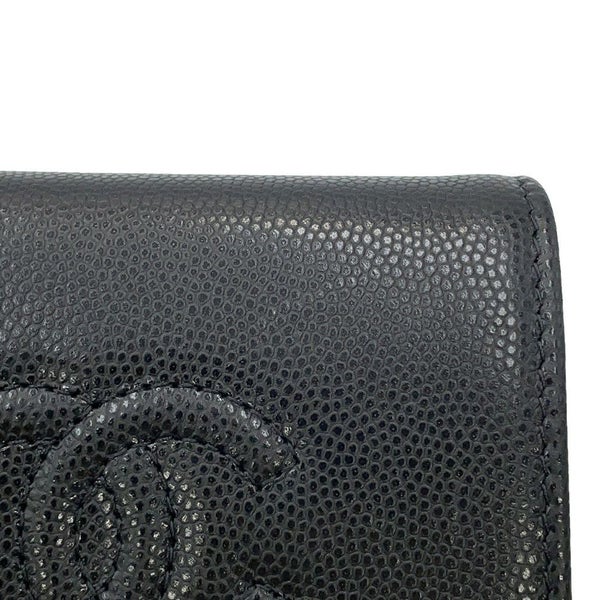 シャネル 二つ折り財布 ココマーク スモール フラップ ウォレット キャビアスキン AP4709 CHANEL 黒