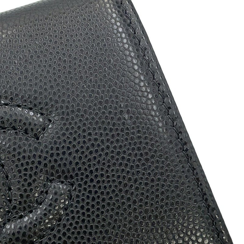 シャネル 二つ折り財布 ココマーク スモール フラップ ウォレット キャビアスキン AP4709 CHANEL 黒