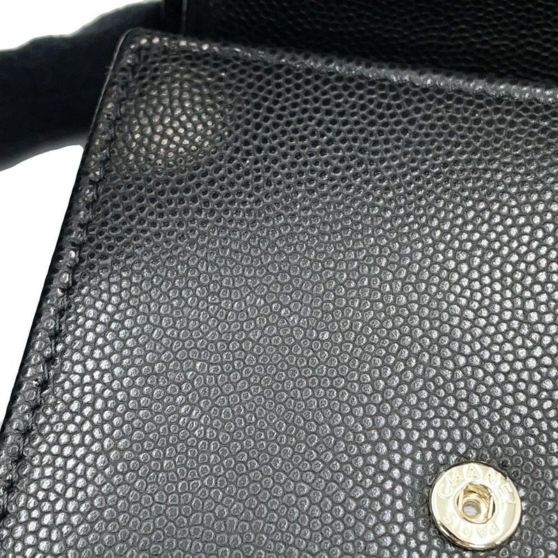 シャネル 二つ折り財布 ココマーク スモール フラップ ウォレット キャビアスキン AP4709 CHANEL 黒